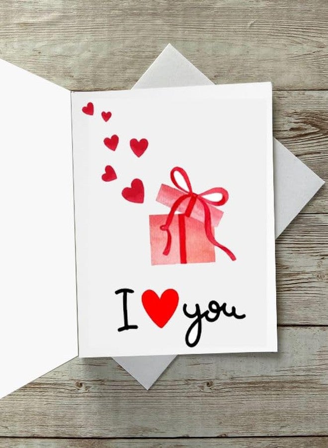 PICKKART Romantic Love Card, Pink Watercolour Design, Greeting Card (I Love You) - Image 2